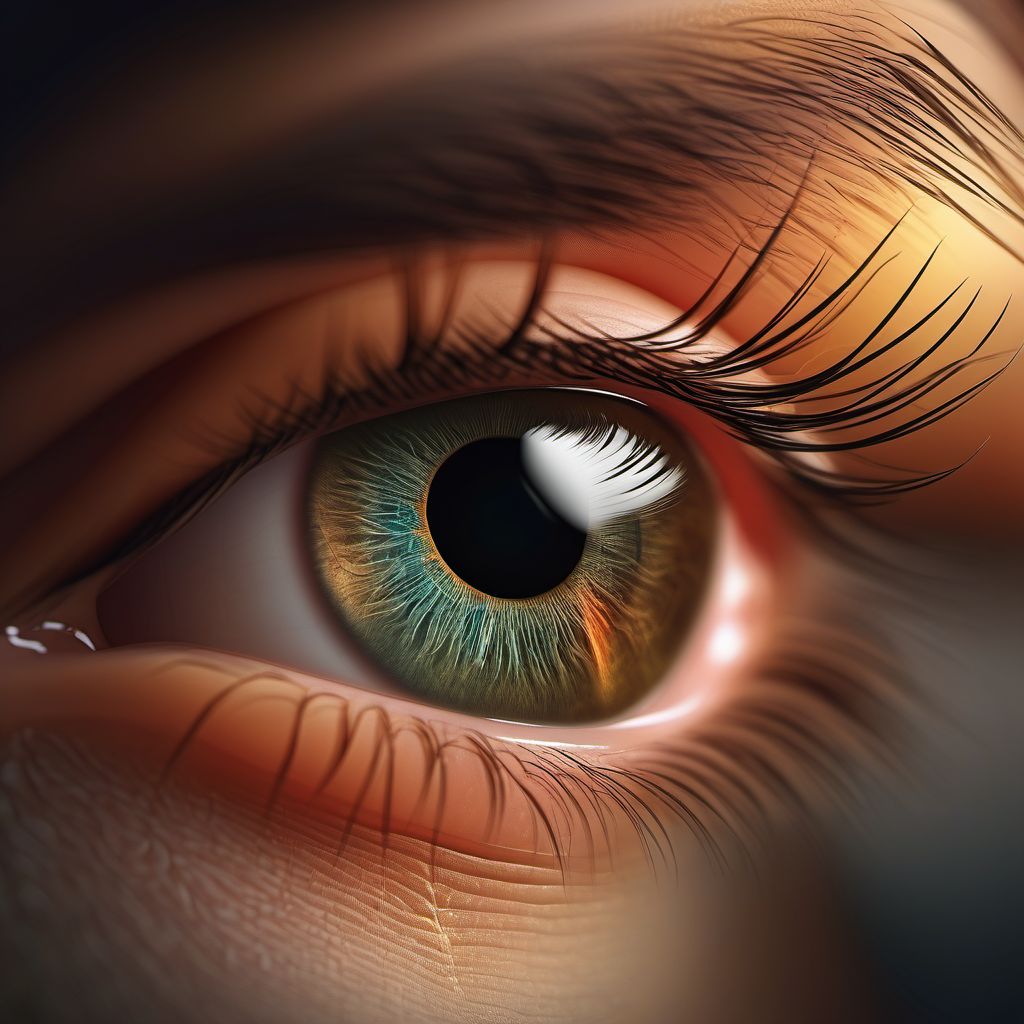 Unspecified pterygium of eye digital illustration