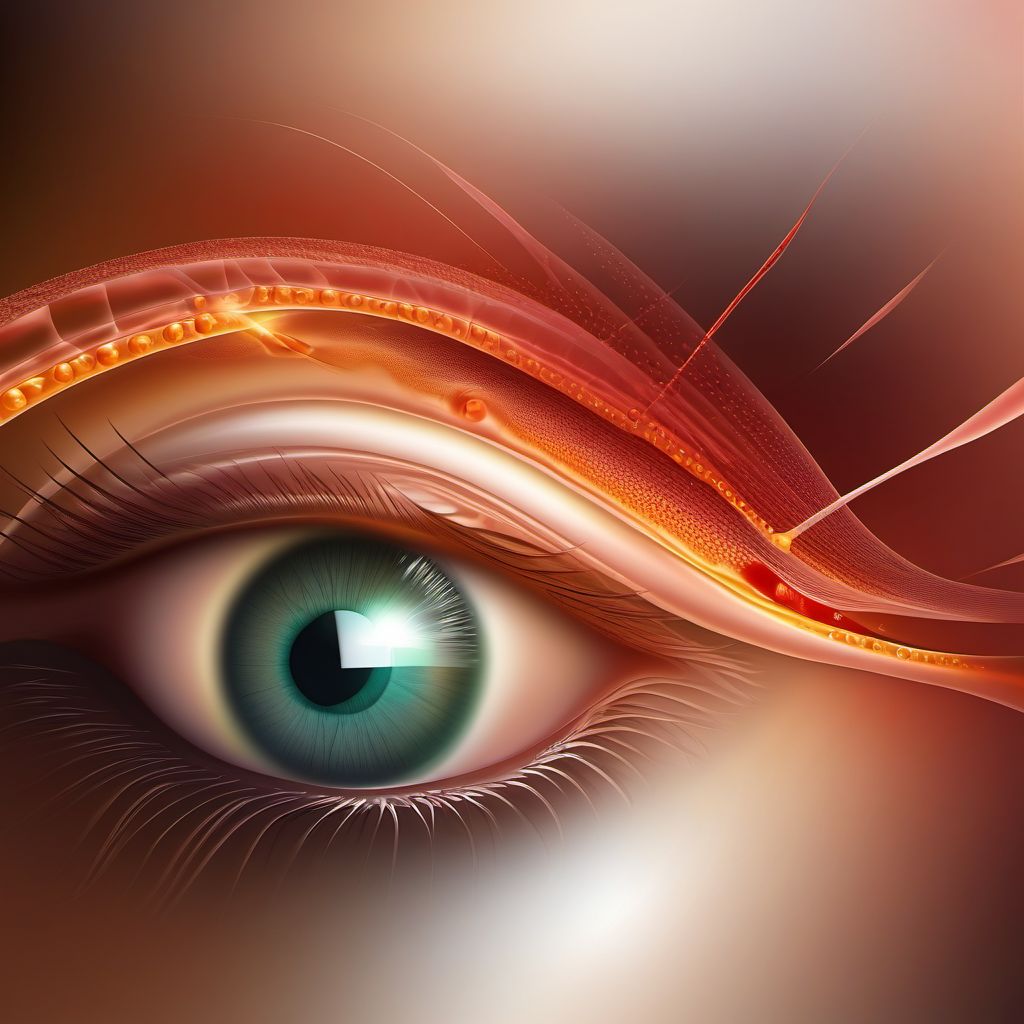 Recurrent pterygium of eye digital illustration