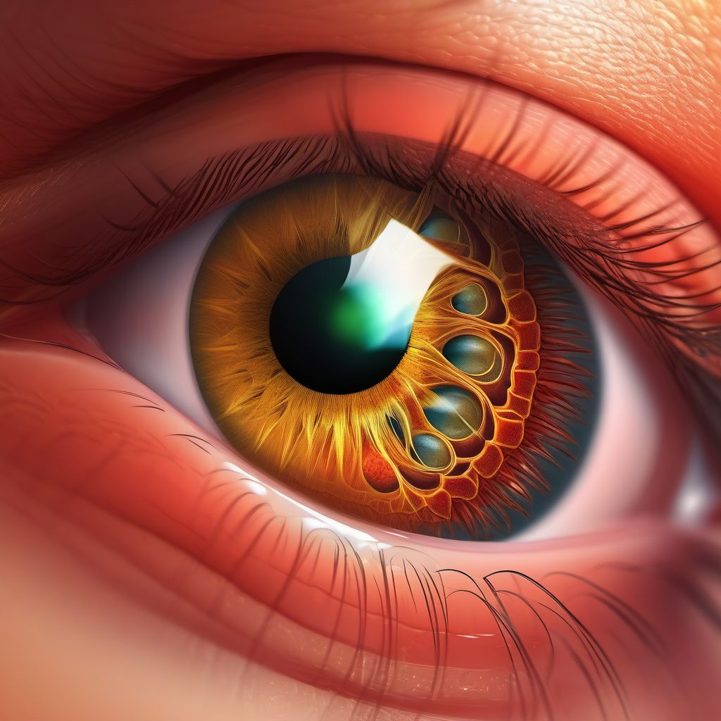 Corneal ulcer with hypopyon digital illustration