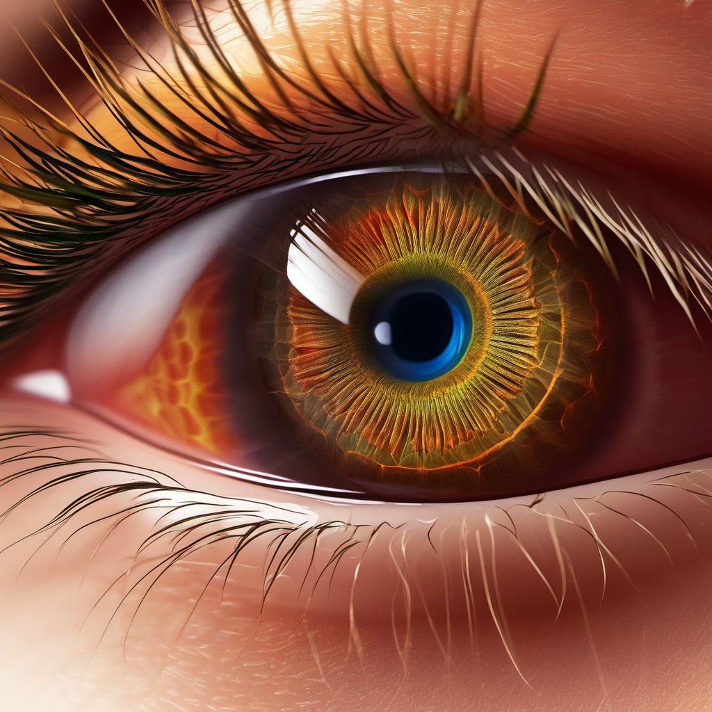 Mycotic corneal ulcer digital illustration