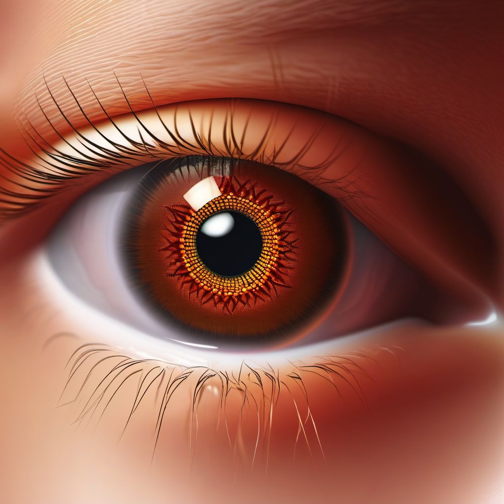 Perforated corneal ulcer digital illustration