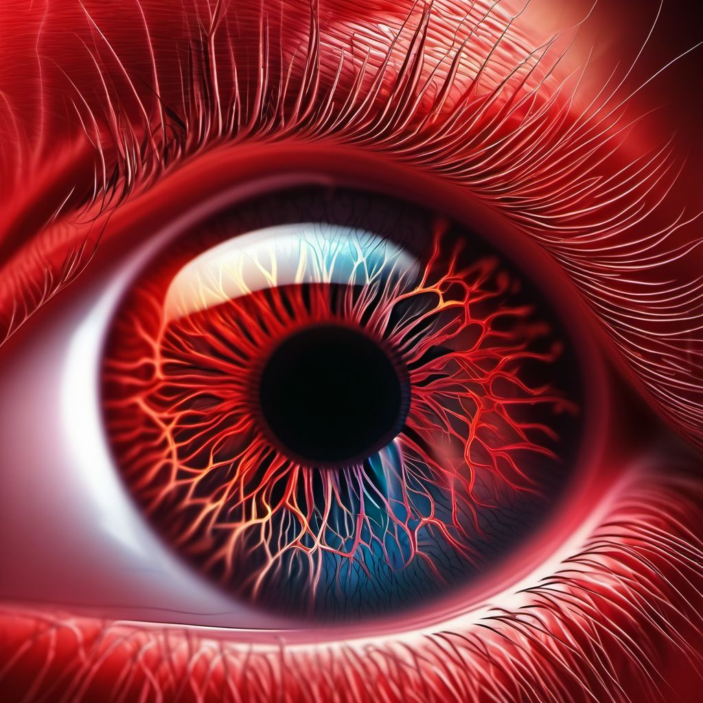 Localized vascularization of cornea digital illustration