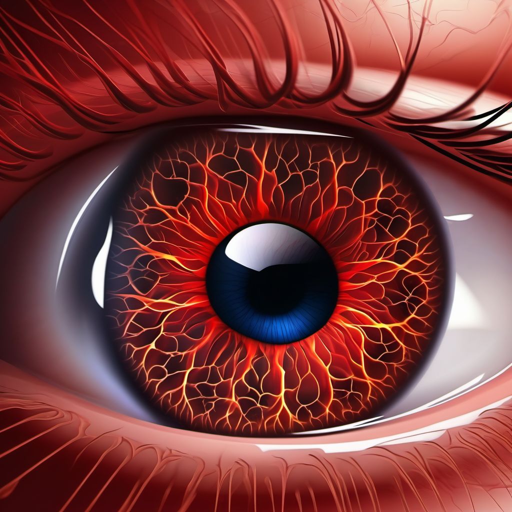 Deep vascularization of cornea digital illustration