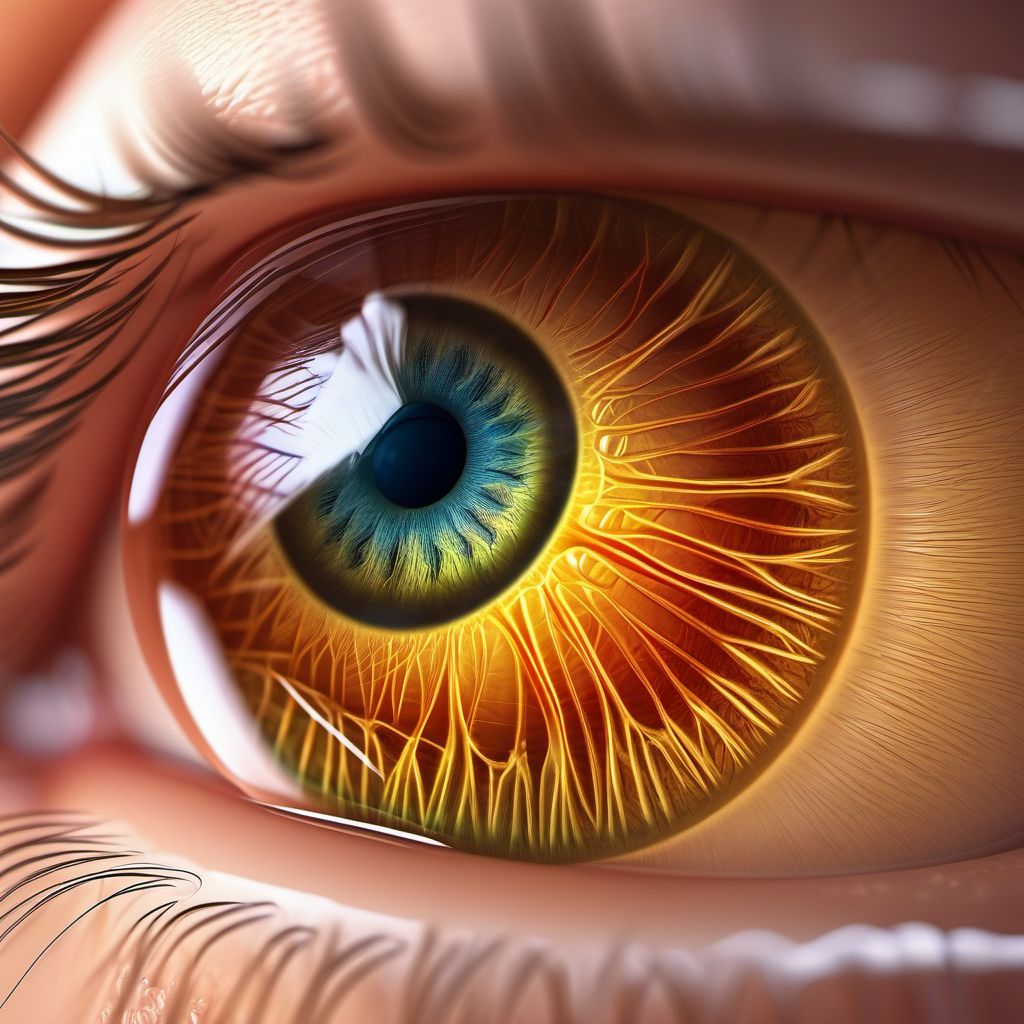 Corneal disorder due to contact lens digital illustration