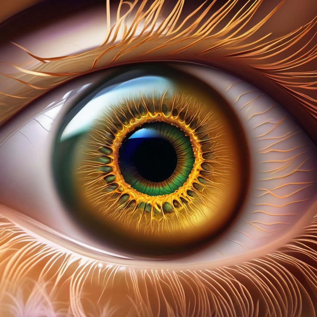 Degeneration of iris and ciliary body digital illustration