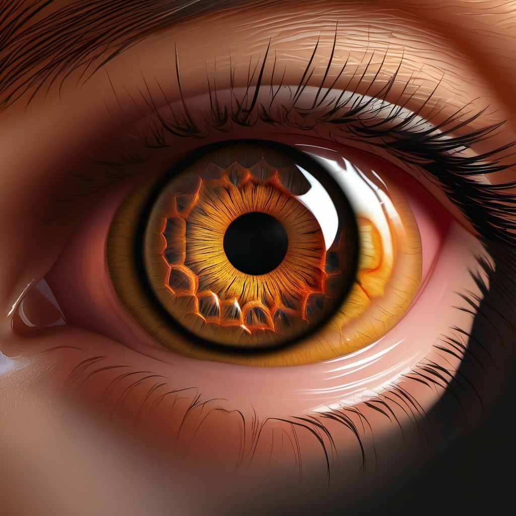 Degeneration of pupillary margin digital illustration