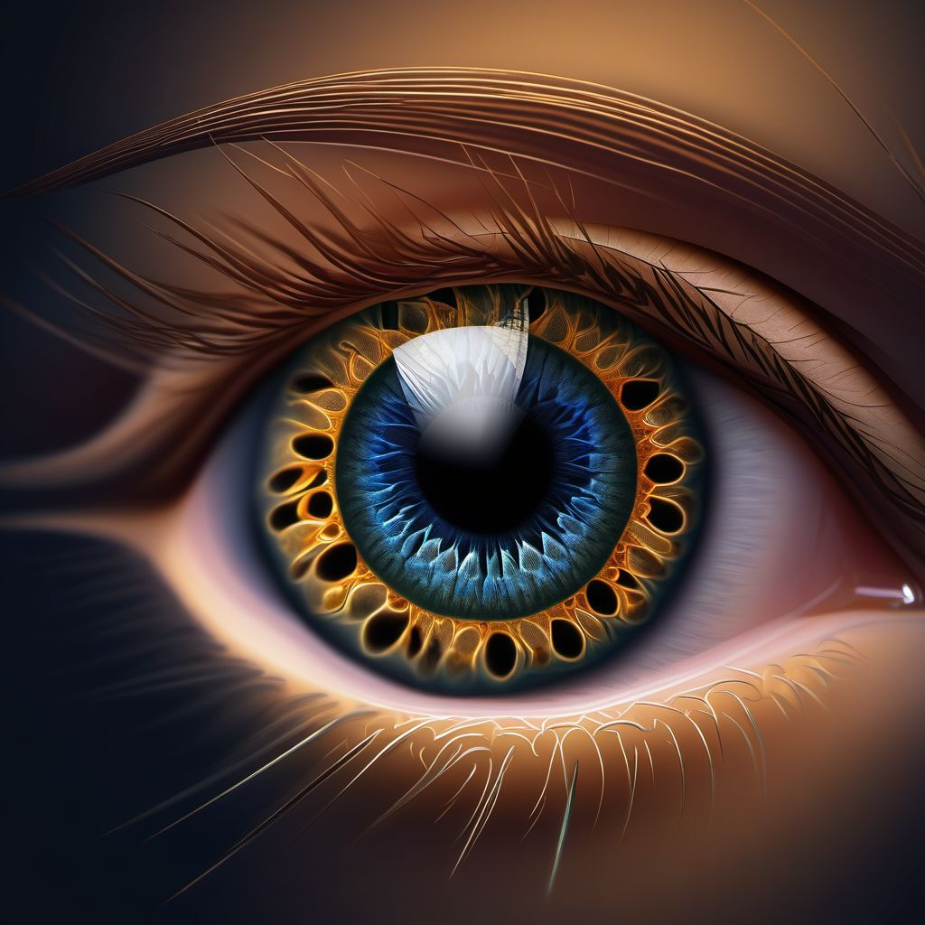 Miotic pupillary cyst digital illustration