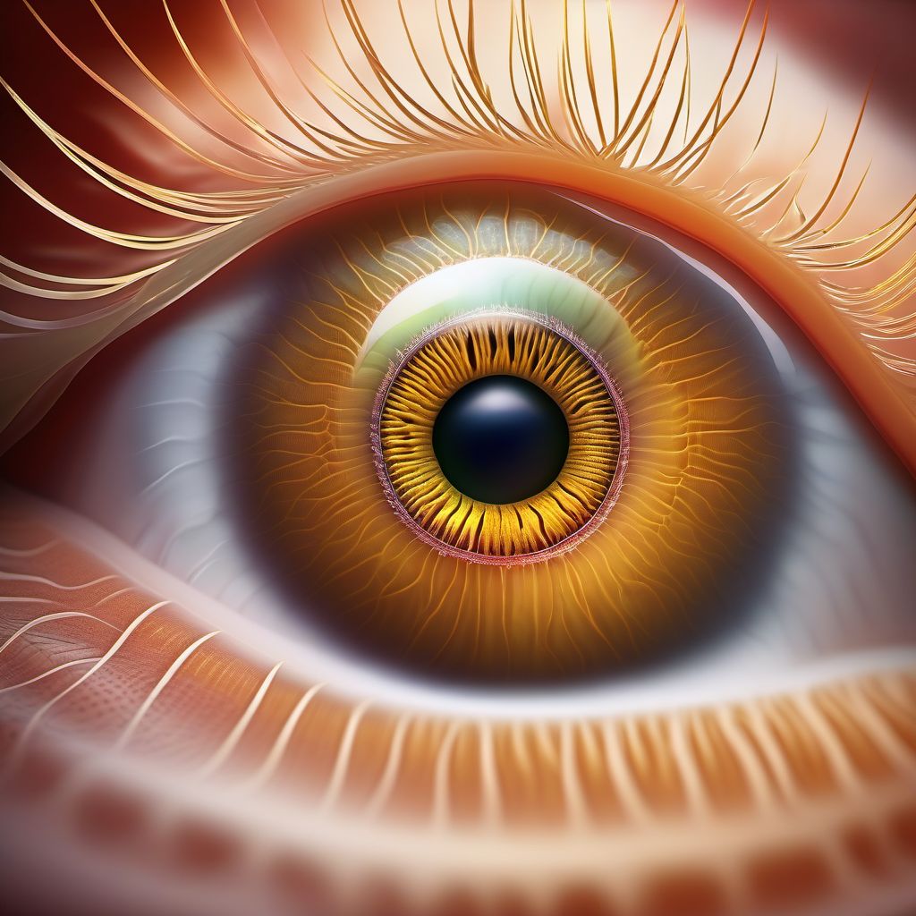 Cyst of iris, ciliary body and anterior chamber digital illustration