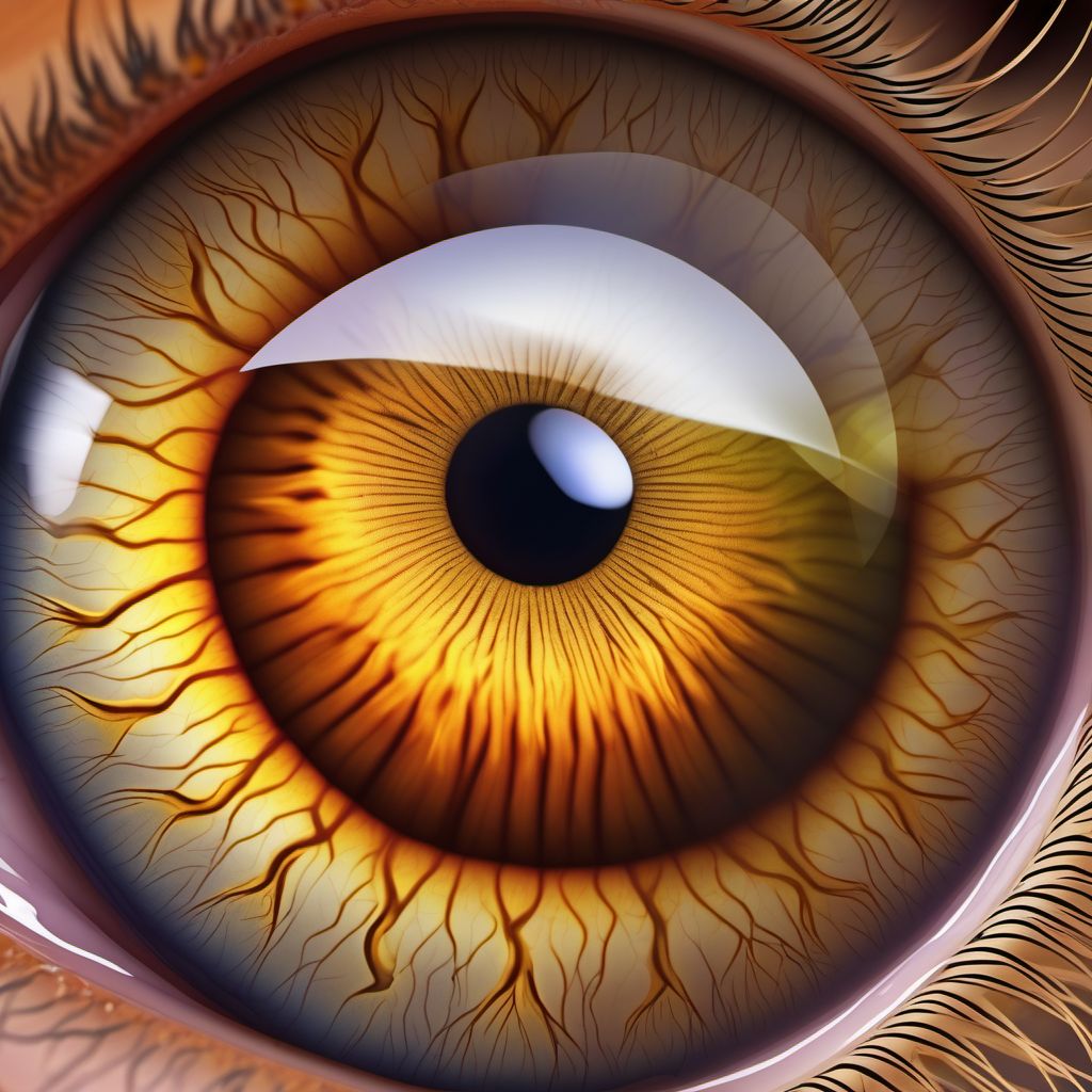 Idiopathic cysts of iris, ciliary body or anterior chamber digital illustration