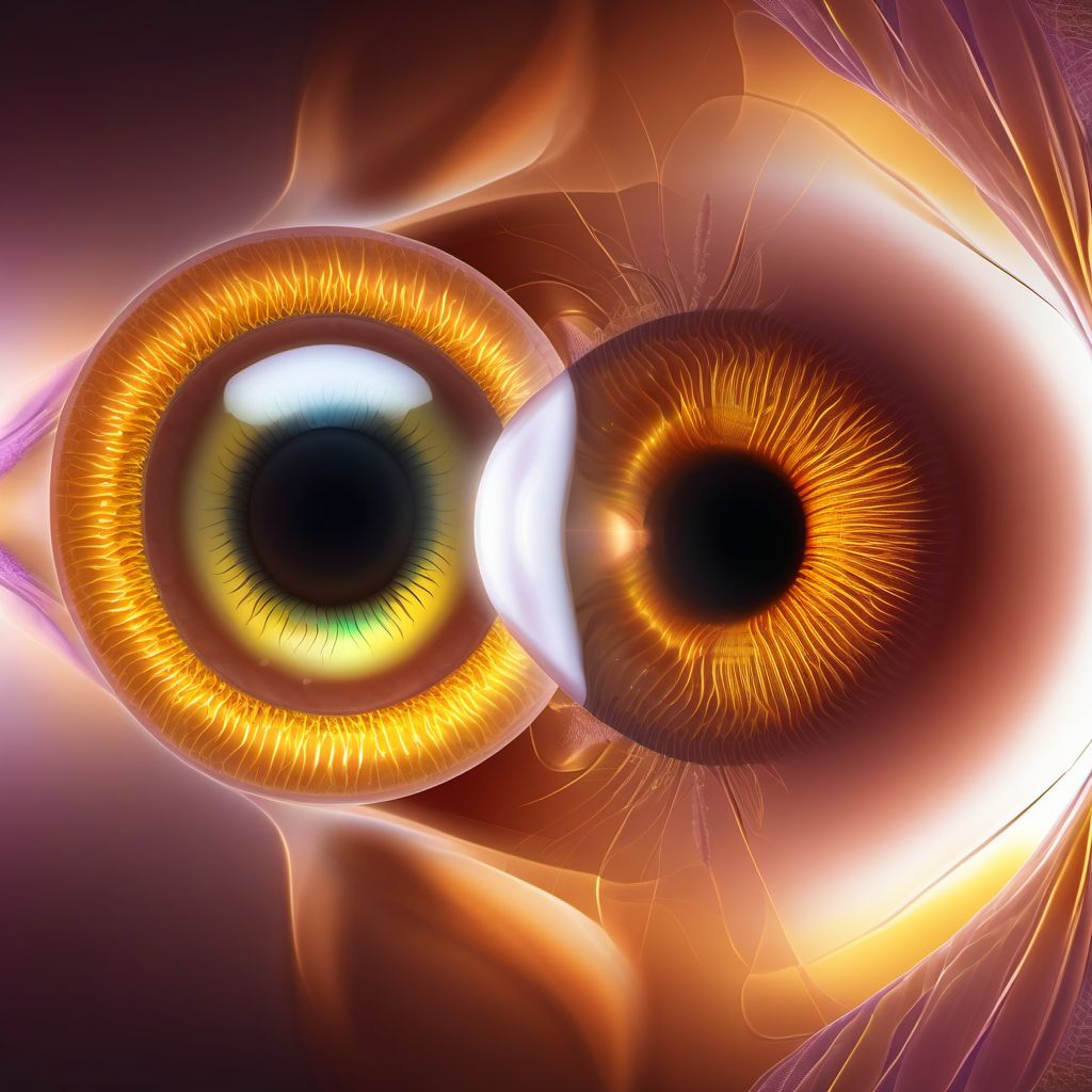 Implantation cysts of iris, ciliary body or anterior chamber digital illustration