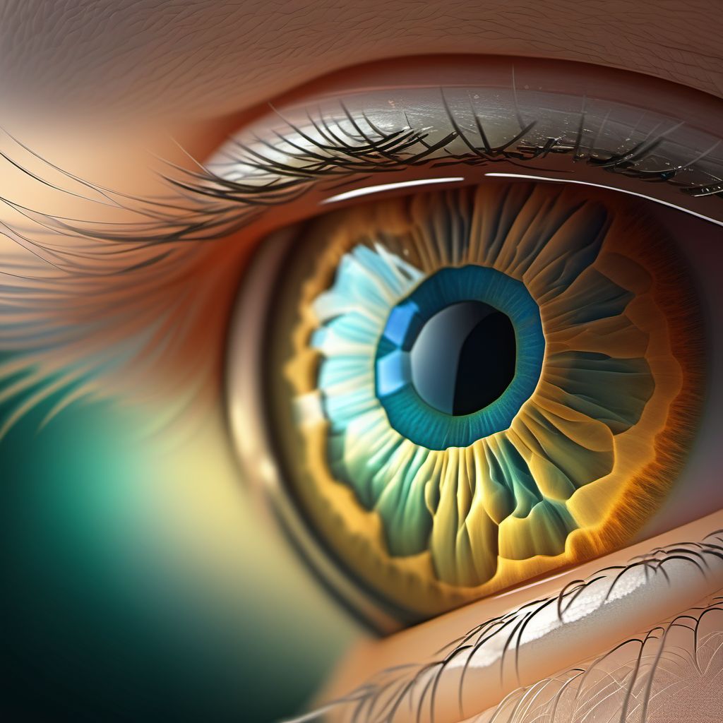 Anterior subcapsular polar age-related cataract digital illustration