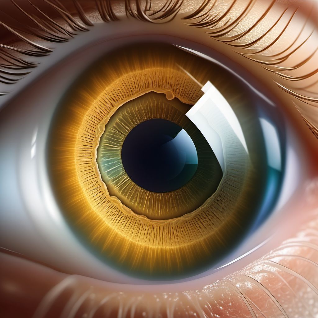 Posterior subcapsular polar age-related cataract digital illustration