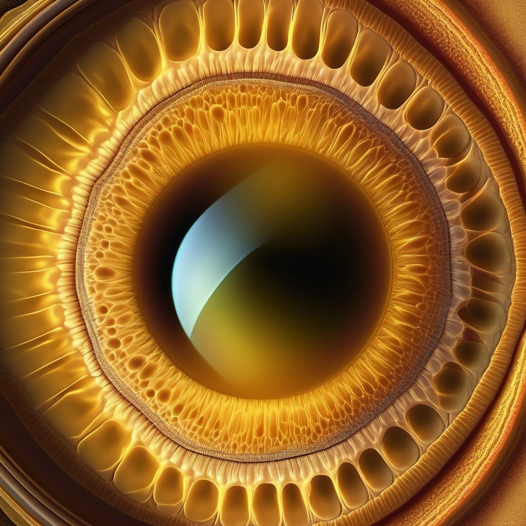 Infantile and juvenile cortical, lamellar, or zonular cataract digital illustration