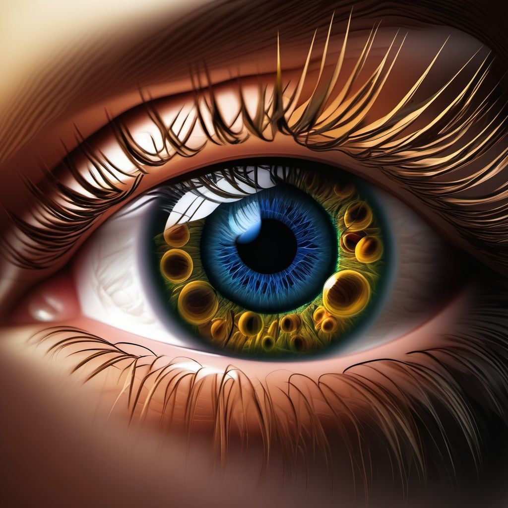 Traumatic cataract digital illustration