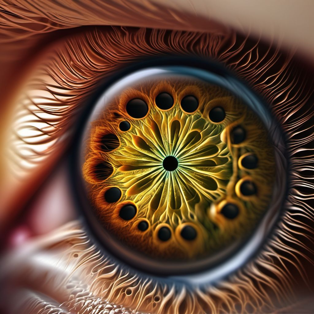 Total traumatic cataract digital illustration