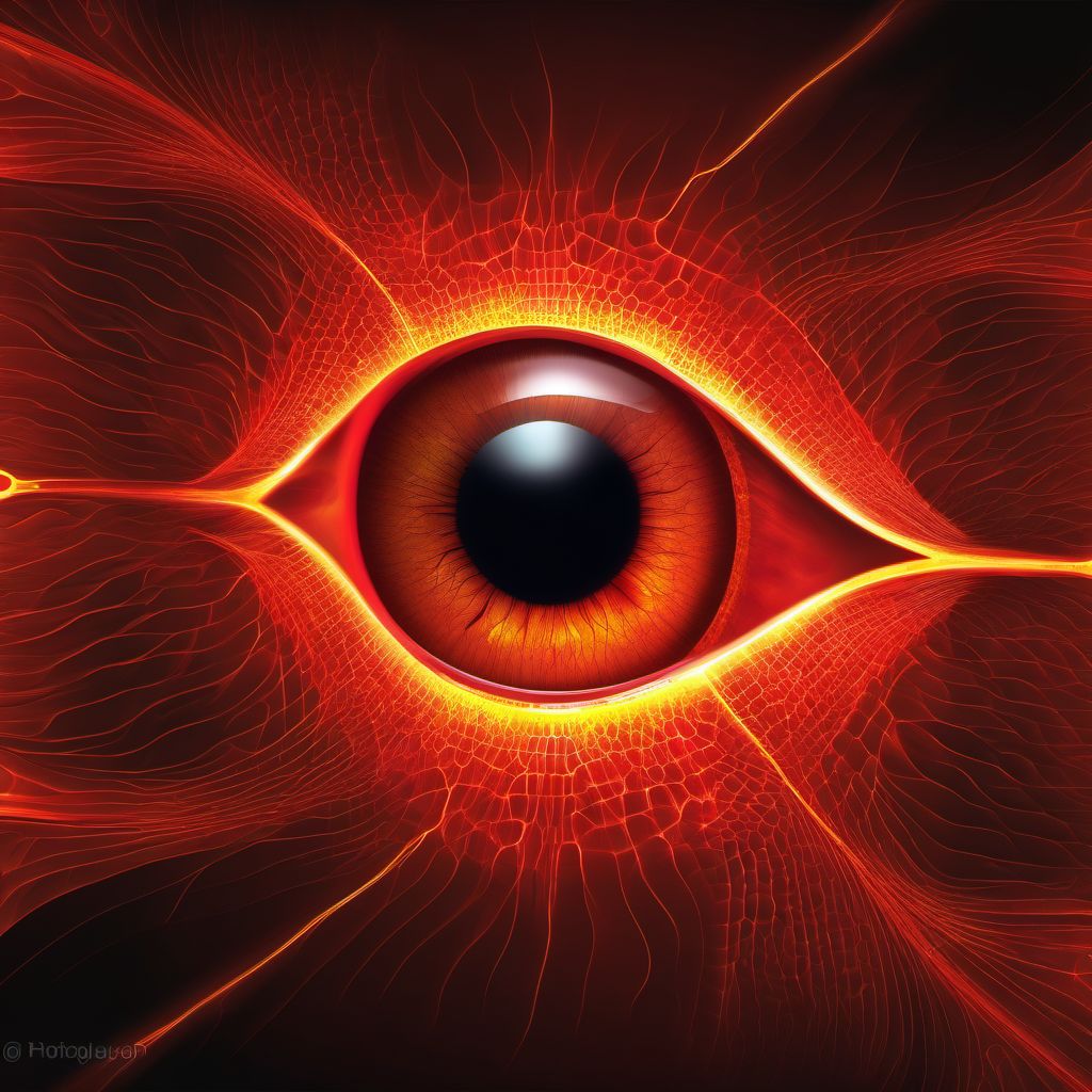 Choroidal hemorrhage and rupture digital illustration