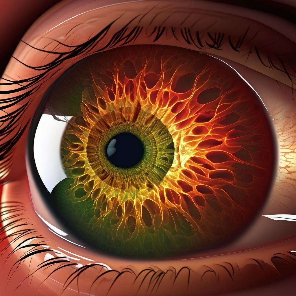 Hemorrhagic choroidal detachment digital illustration