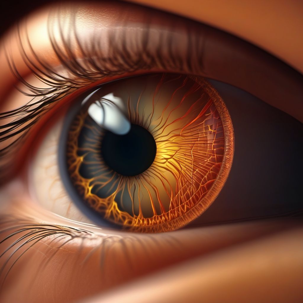 Unspecified retinal detachment with retinal break digital illustration