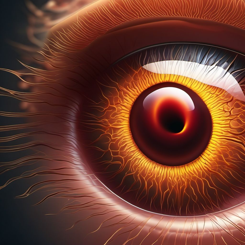 Retinal detachment with single break digital illustration