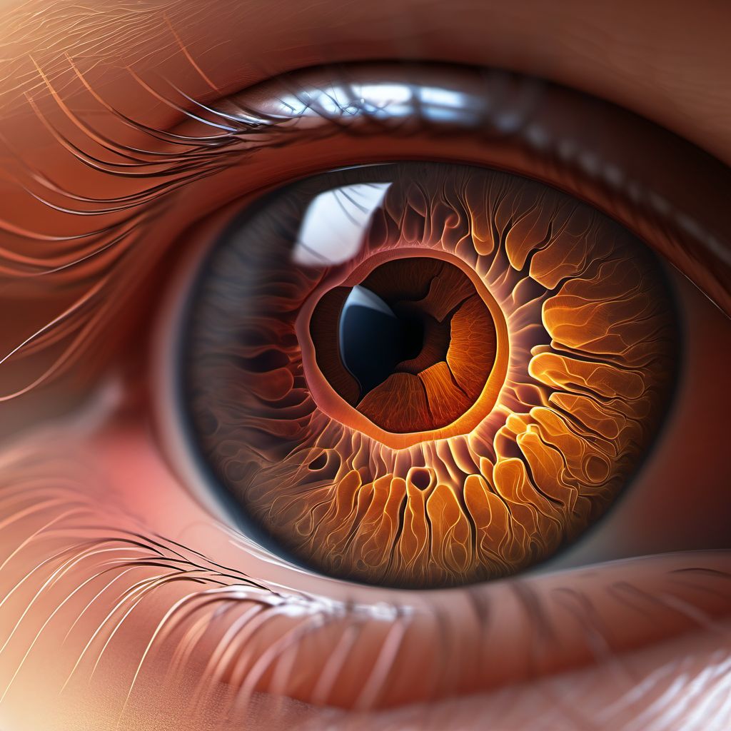 Retinal detachment with giant retinal tear digital illustration