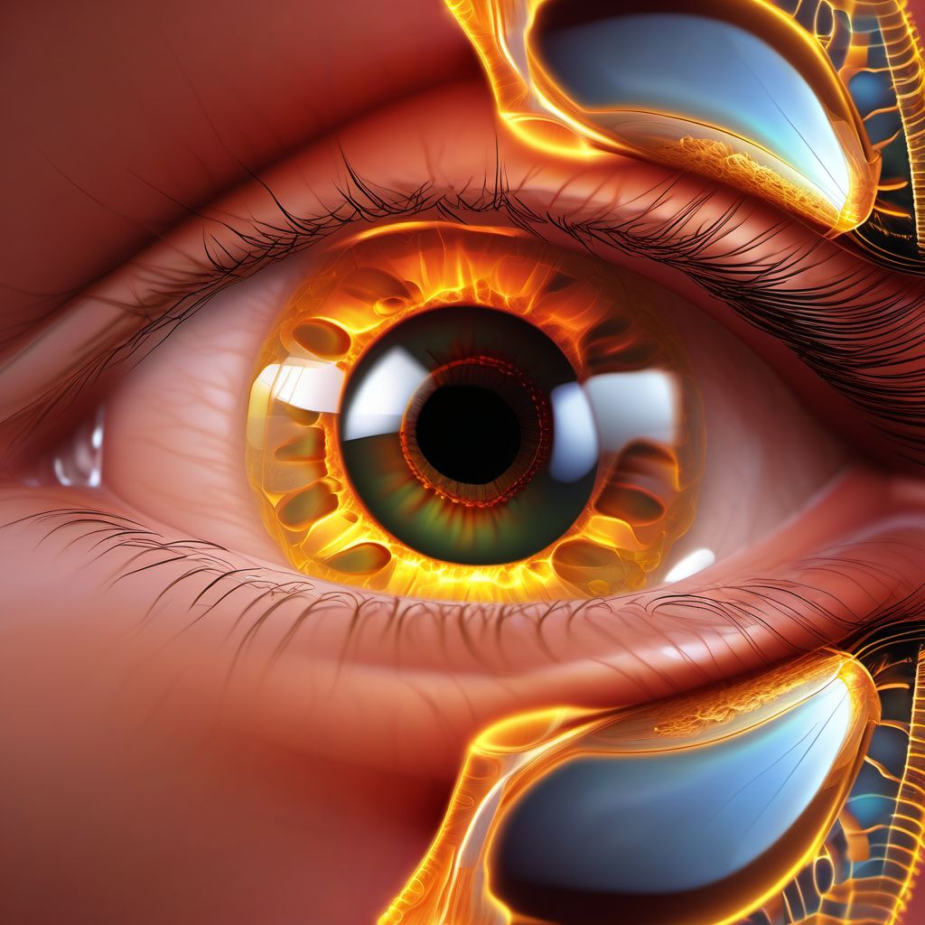 Retinal detachment with retinal dialysis digital illustration