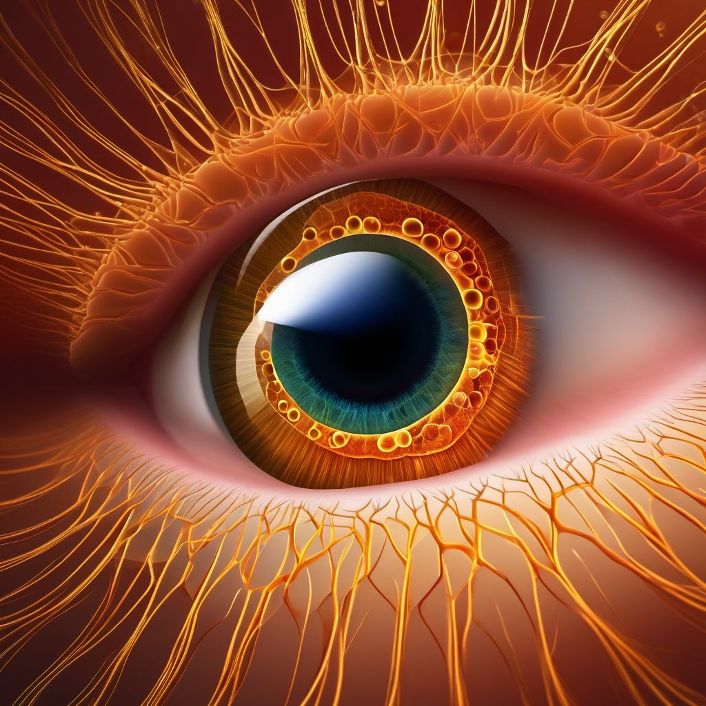 Retinoschisis and retinal cysts digital illustration