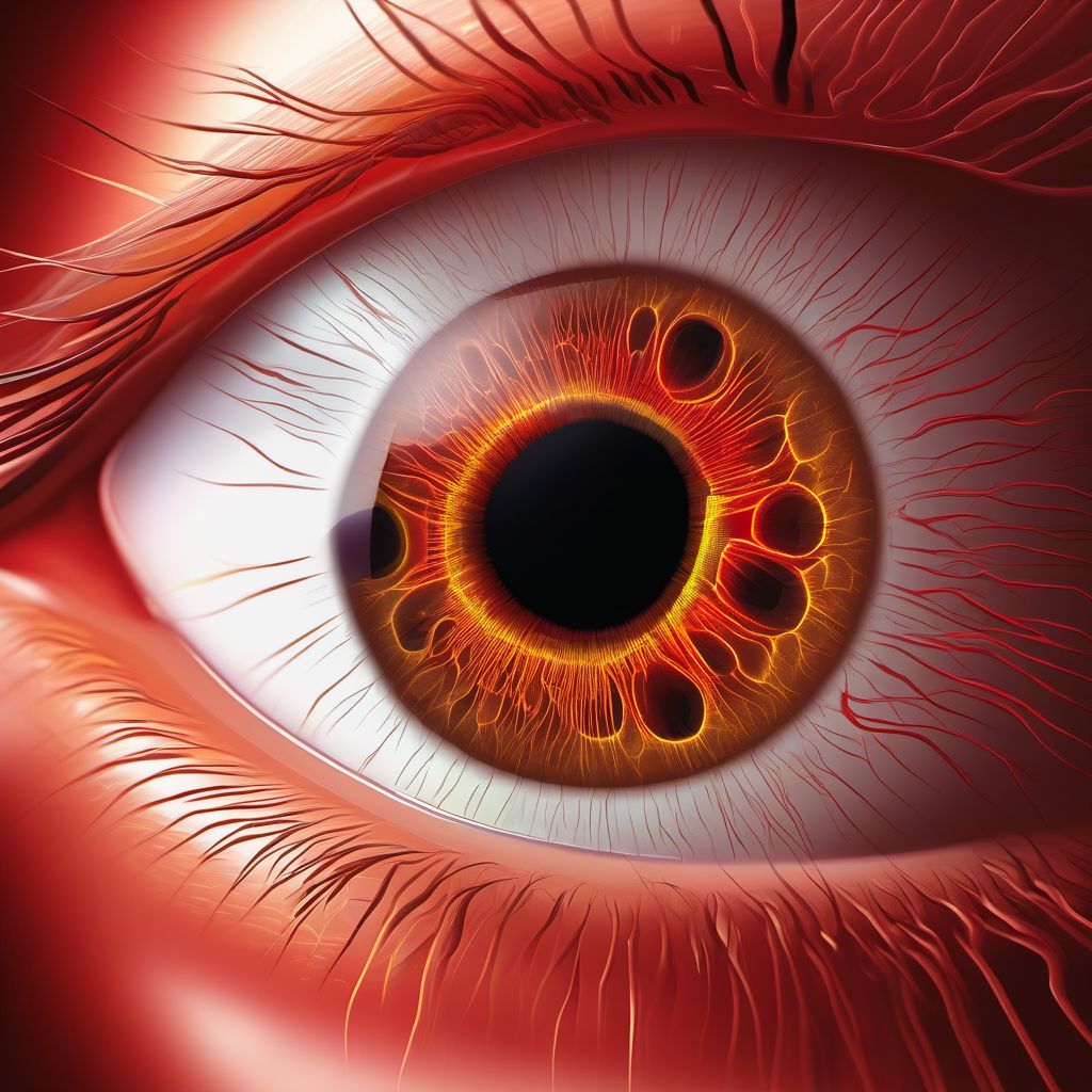 Partial retinal artery occlusion digital illustration