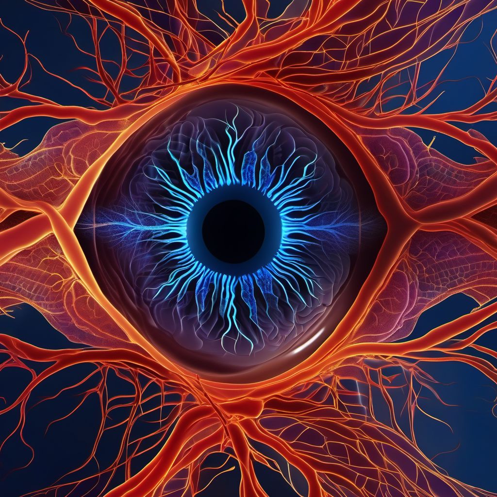 Tributary (branch) retinal vein occlusion digital illustration