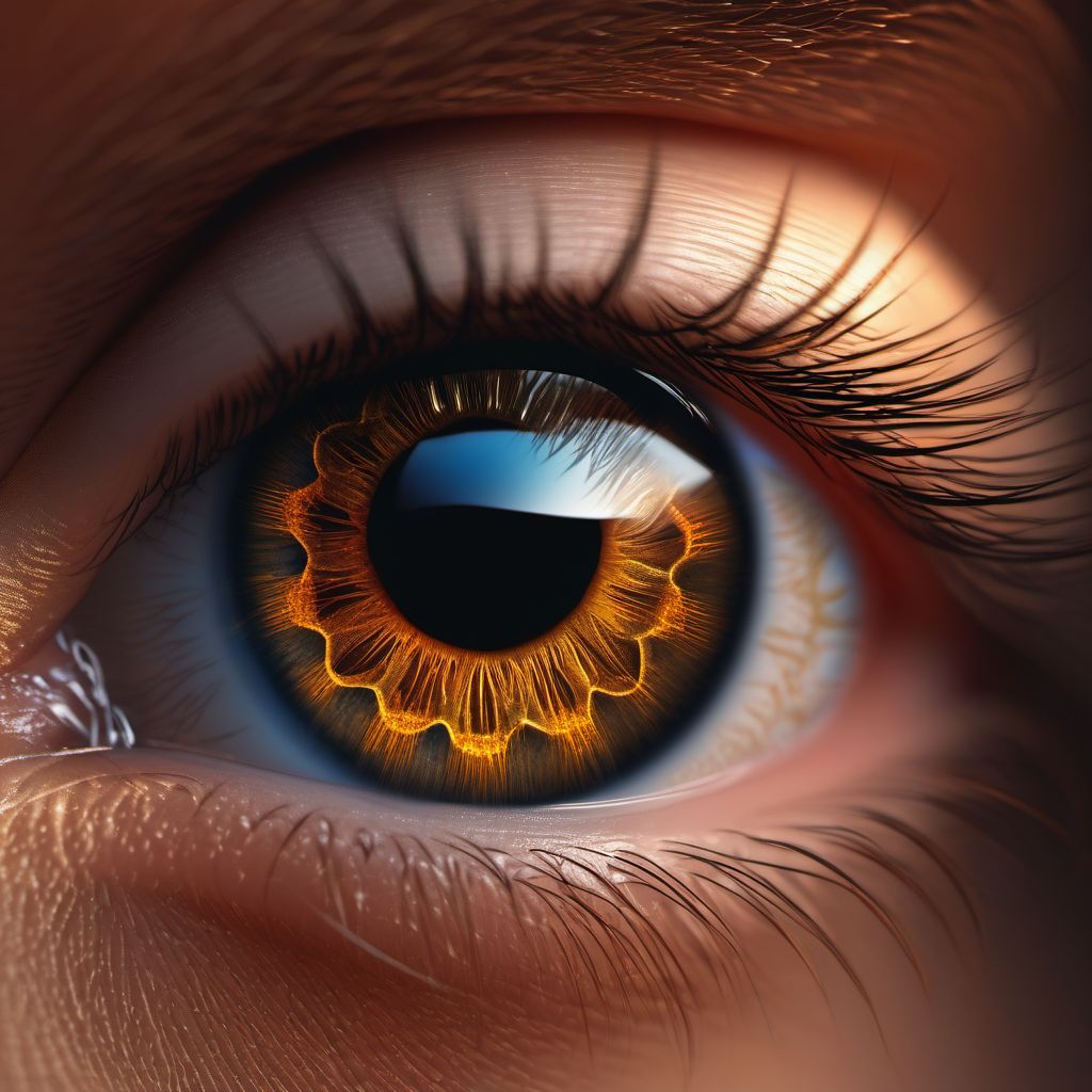 Nonexudative age-related macular degeneration, left eye digital illustration