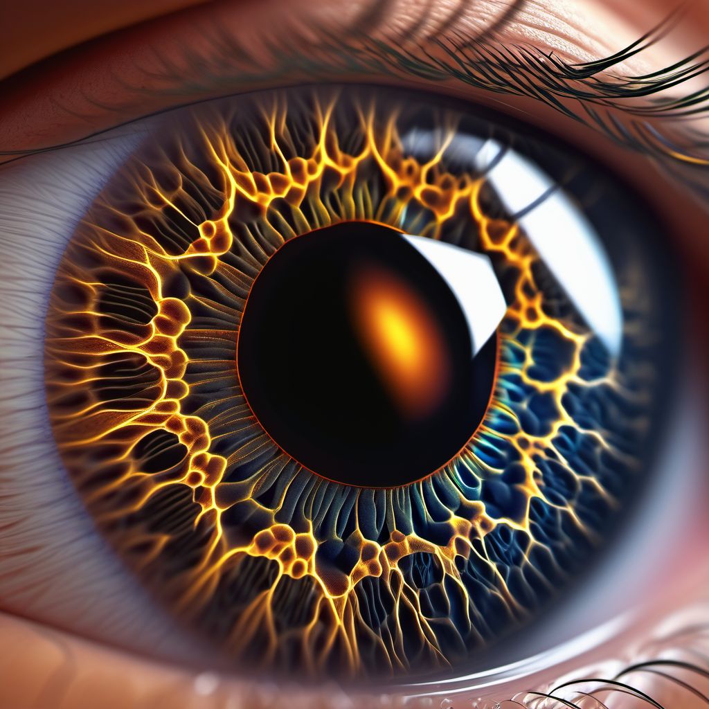 Exudative age-related macular degeneration, right eye digital illustration