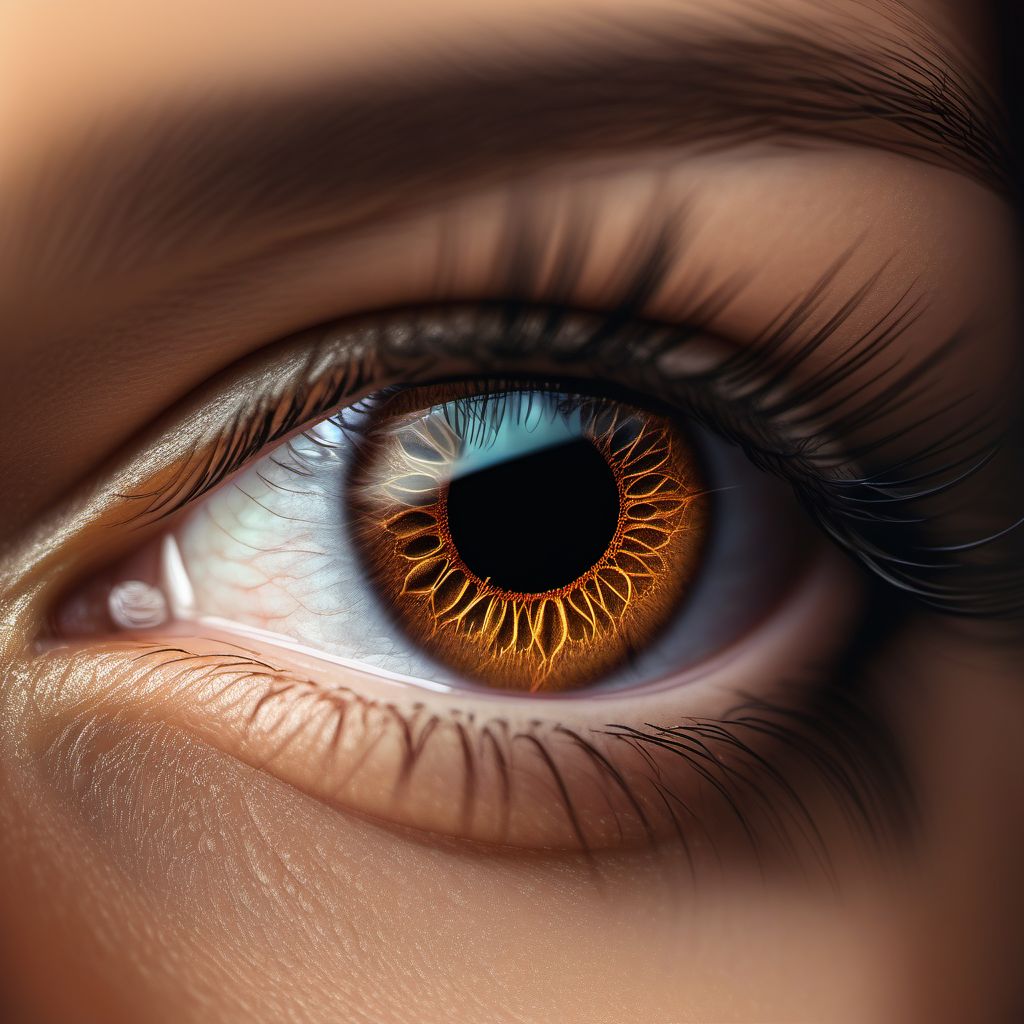 Exudative age-related macular degeneration, left eye digital illustration