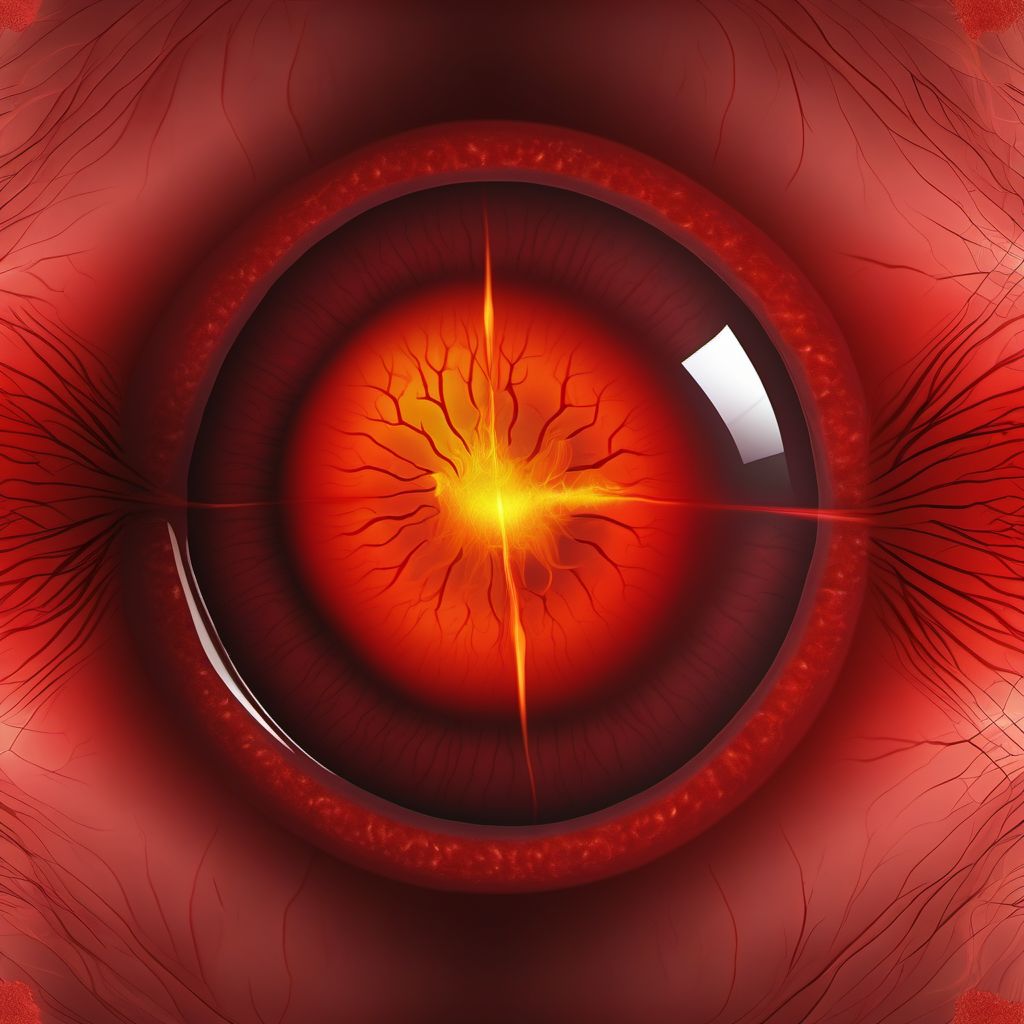 Retinal hemorrhage digital illustration