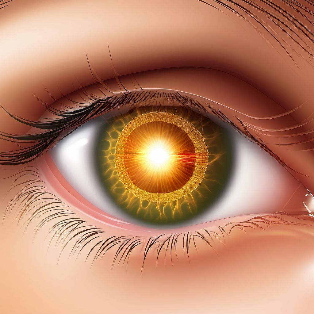 Primary open-angle glaucoma, right eye digital illustration