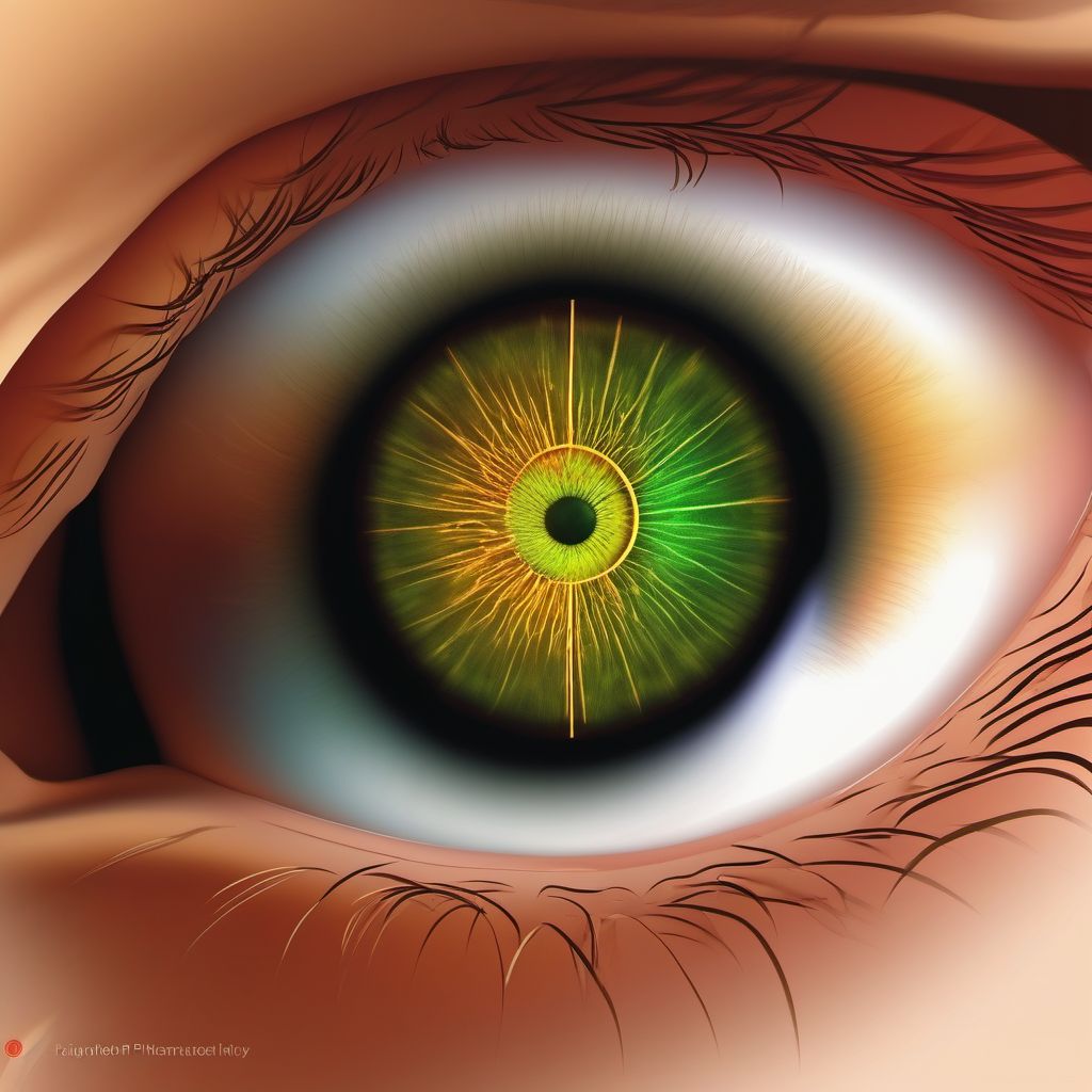 Primary open-angle glaucoma, left eye digital illustration