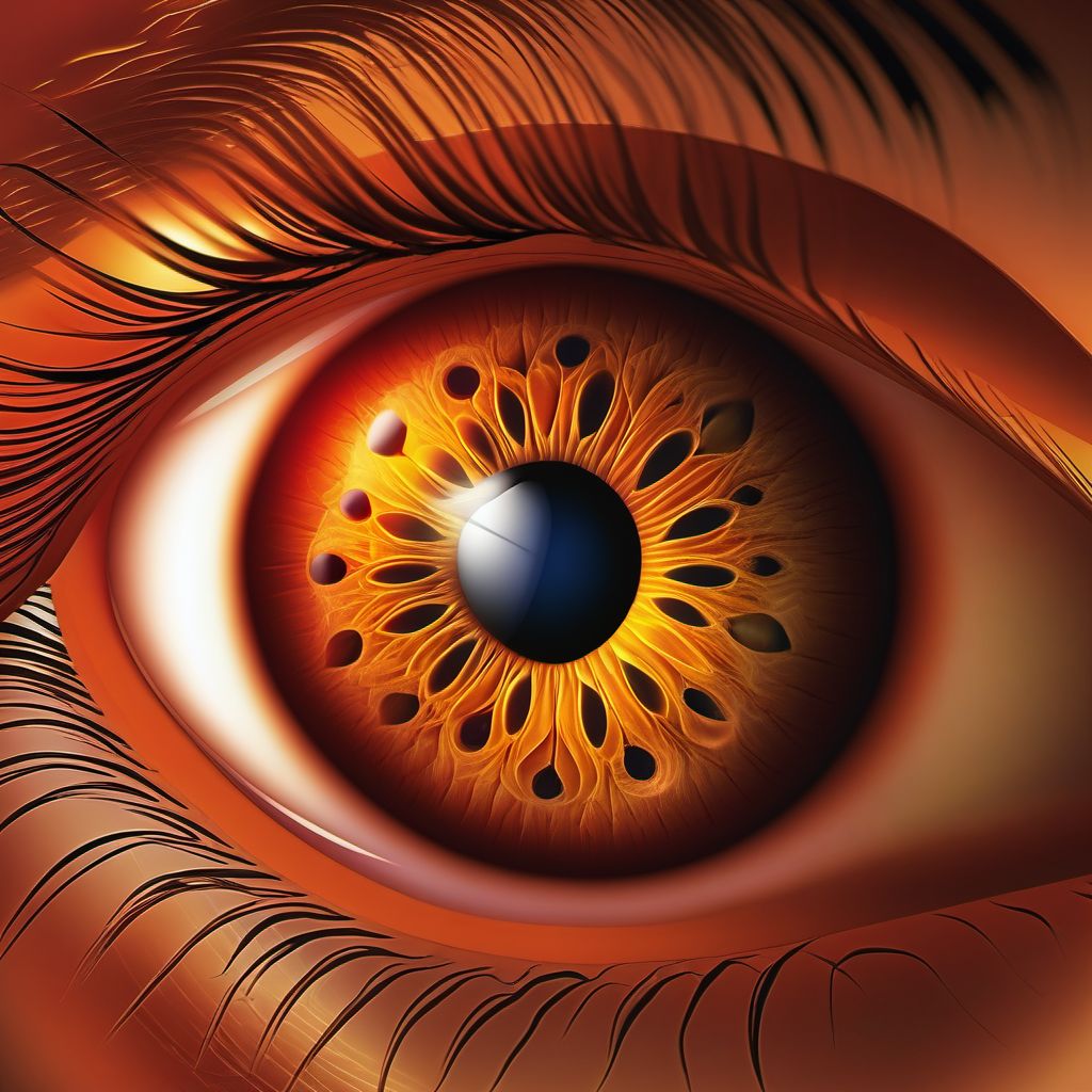 Low-tension glaucoma, left eye digital illustration