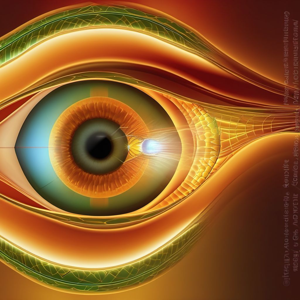 Residual stage of angle-closure glaucoma digital illustration
