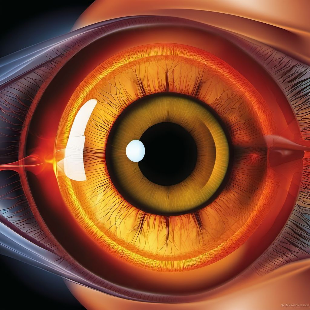 Glaucoma secondary to eye trauma, bilateral digital illustration