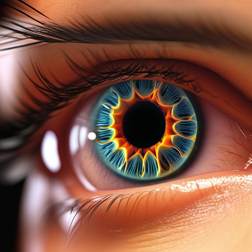 Glaucoma secondary to eye inflammation digital illustration
