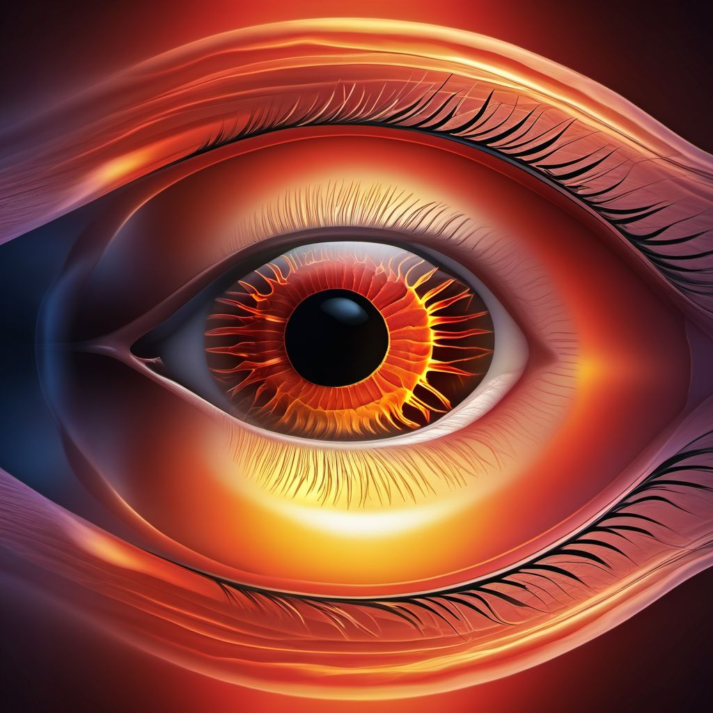 Glaucoma secondary to eye inflammation, bilateral digital illustration