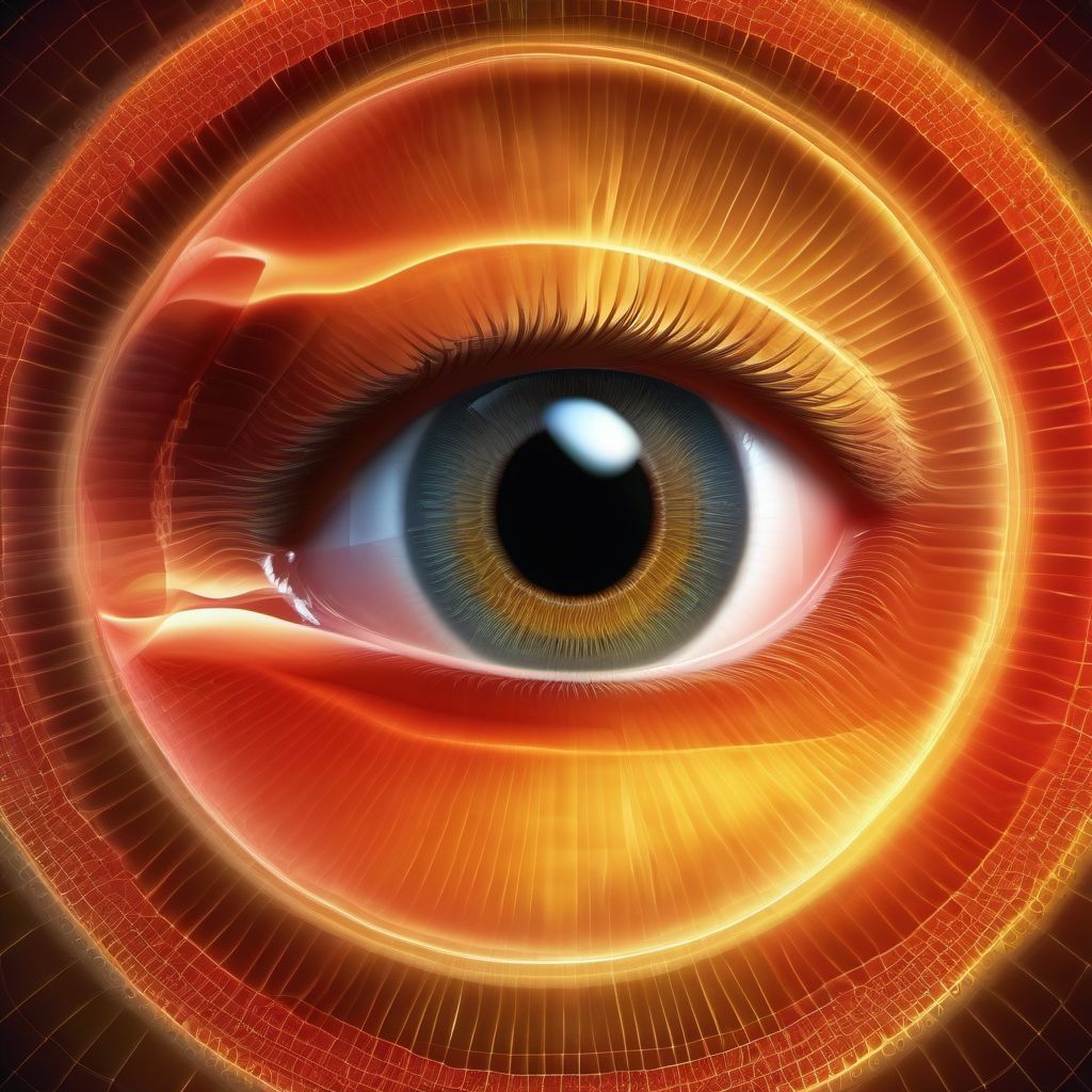 Glaucoma secondary to drugs, left eye digital illustration