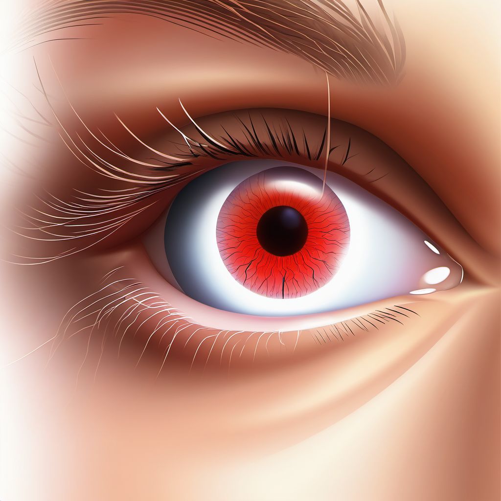 Glaucoma with increased episcleral venous pressure digital illustration
