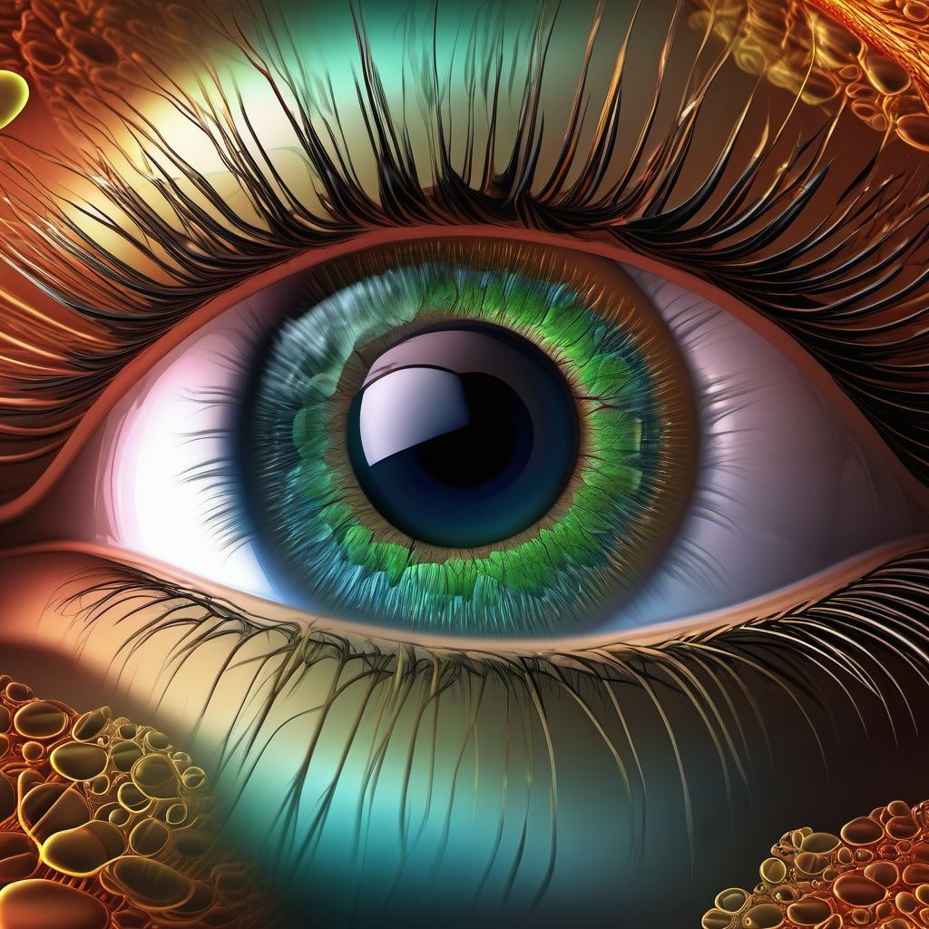 Hypersecretion glaucoma digital illustration