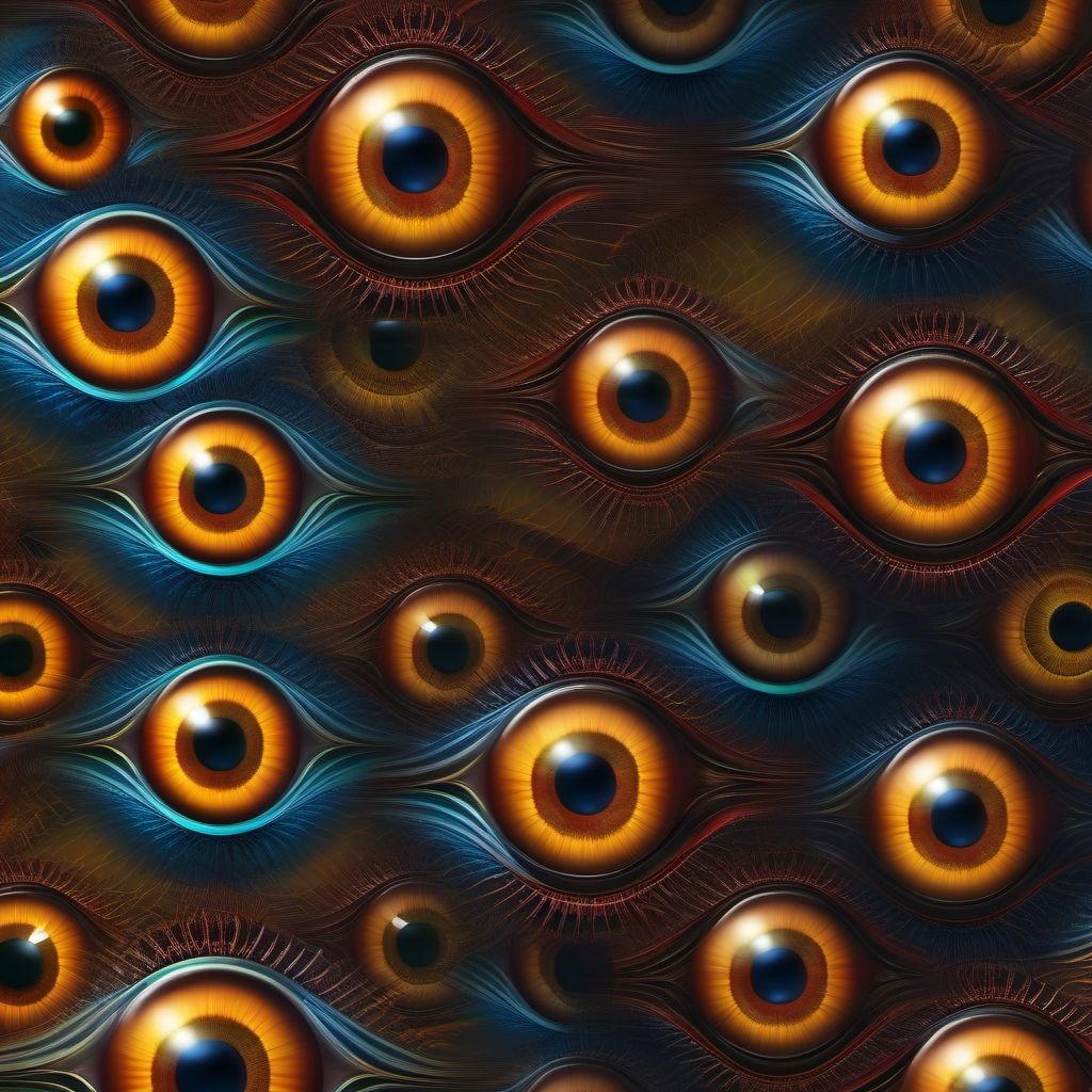 Degenerative myopia with foveoschisis digital illustration