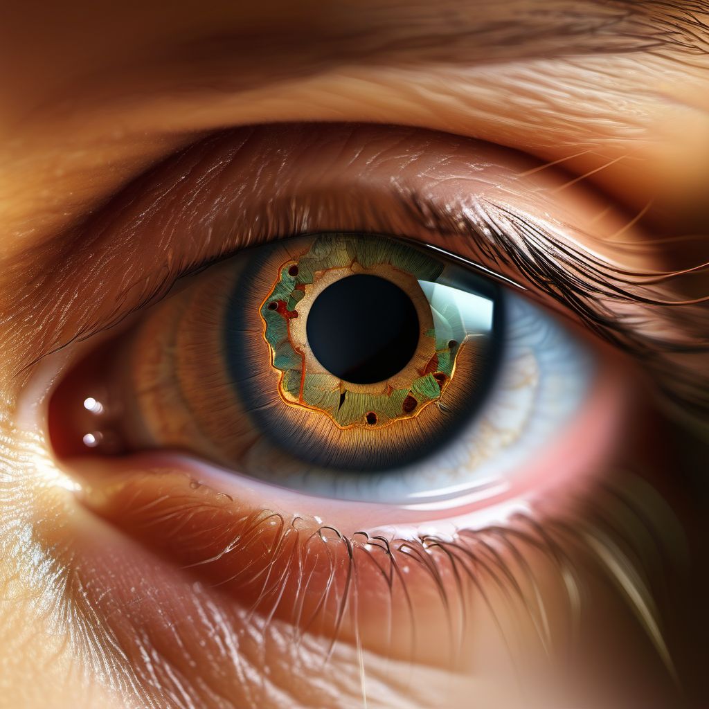 Retained (old) intraocular foreign body, magnetic digital illustration