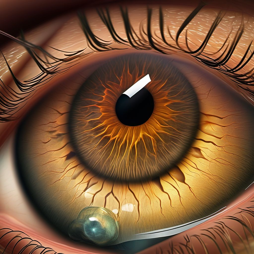 Unspecified retained (old) intraocular foreign body, magnetic digital illustration