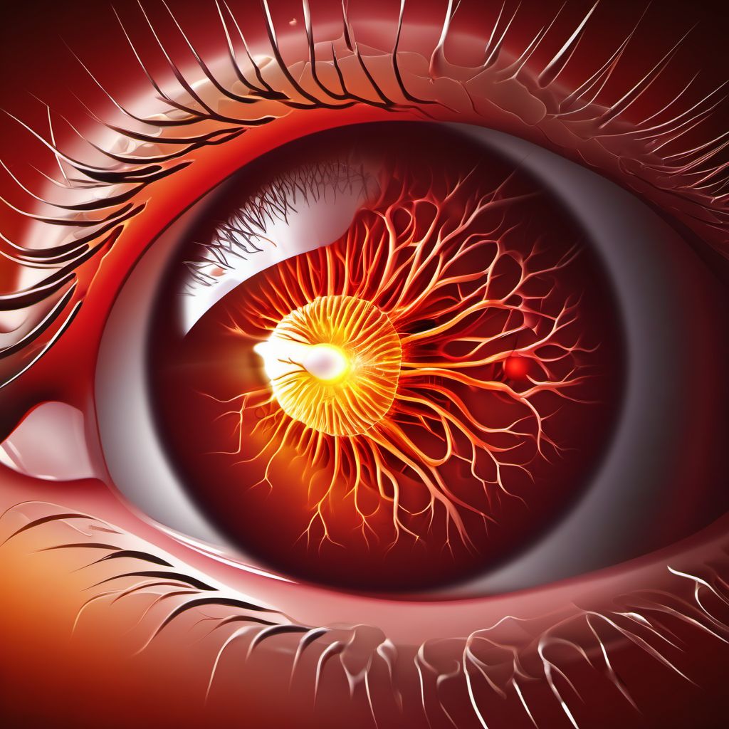 Hemorrhage in optic nerve sheath digital illustration