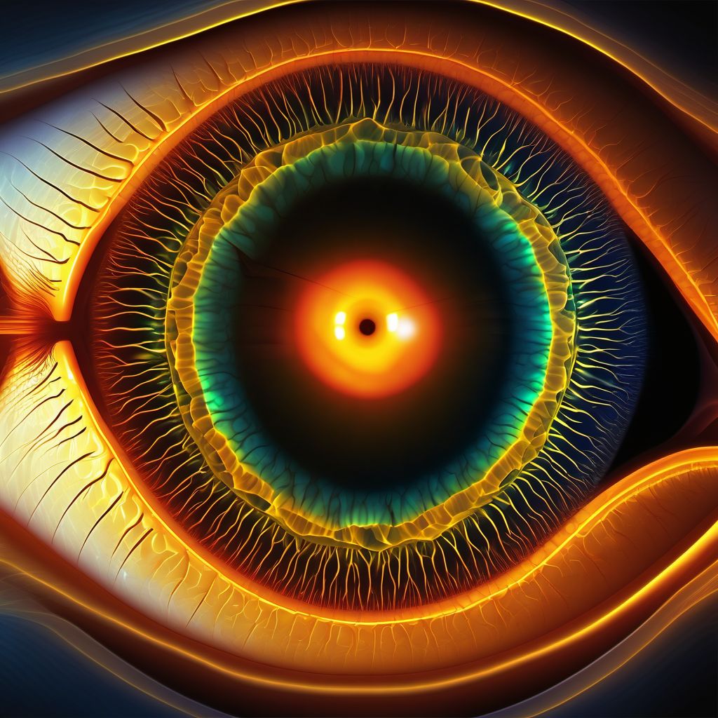 Coloboma of optic disc digital illustration