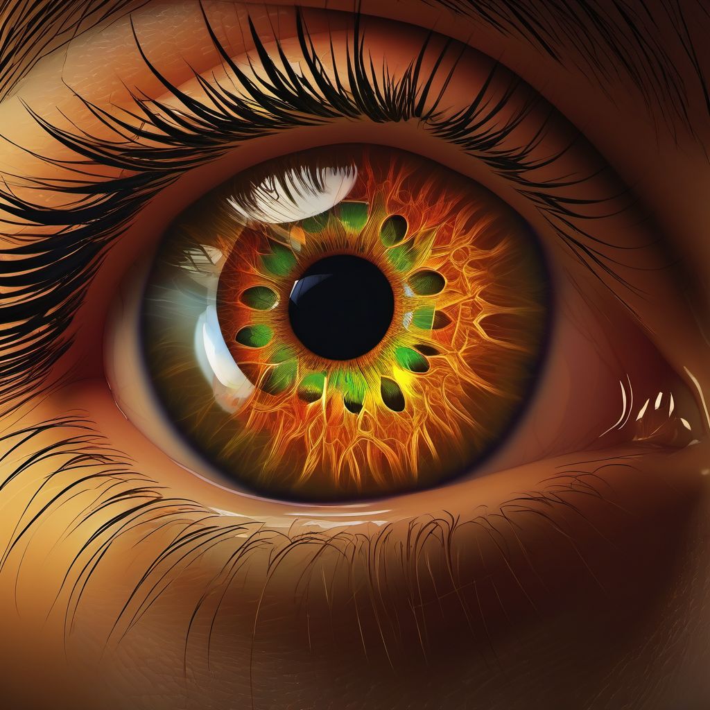 Paralytic strabismus digital illustration