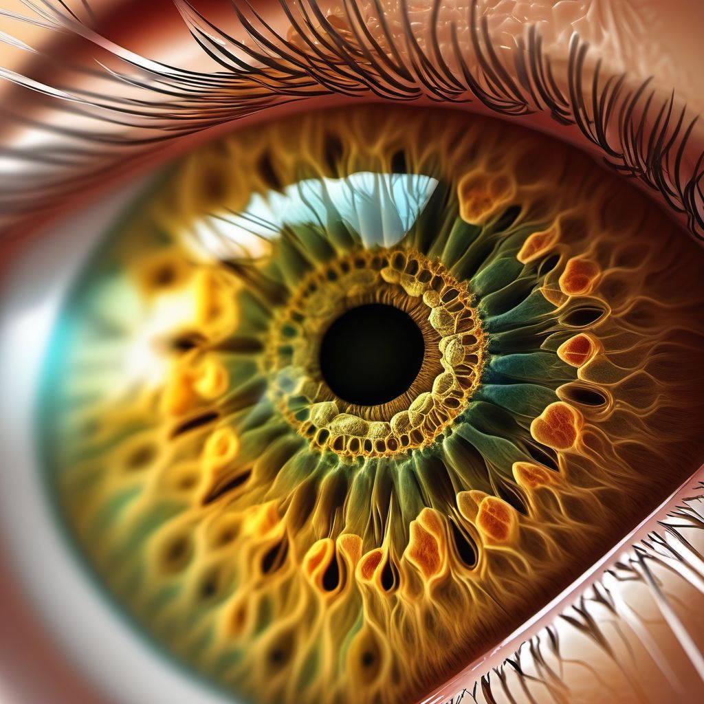 Keratopathy (bullous aphakic) following cataract surgery digital illustration