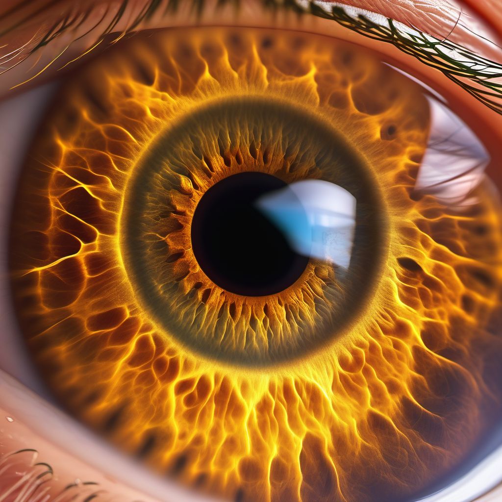 Cystoid macular edema following cataract surgery digital illustration